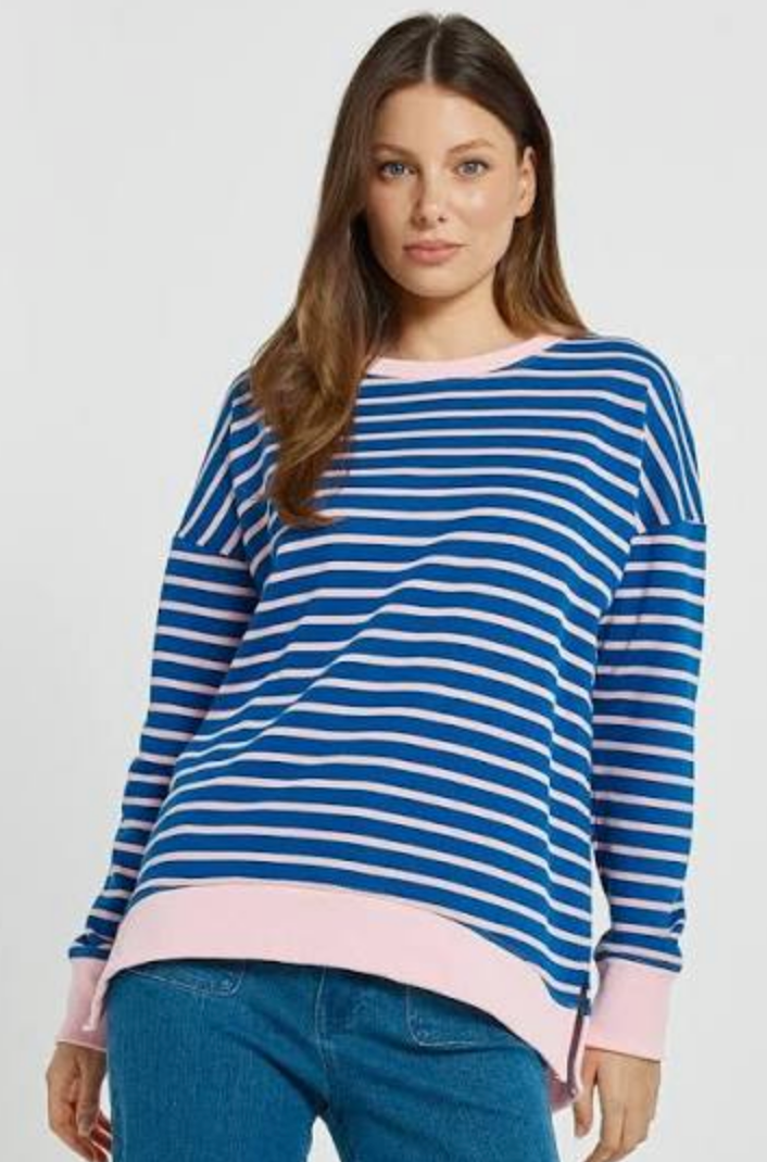 Tide Sweatshirt ~ Blue/Pink Stripe