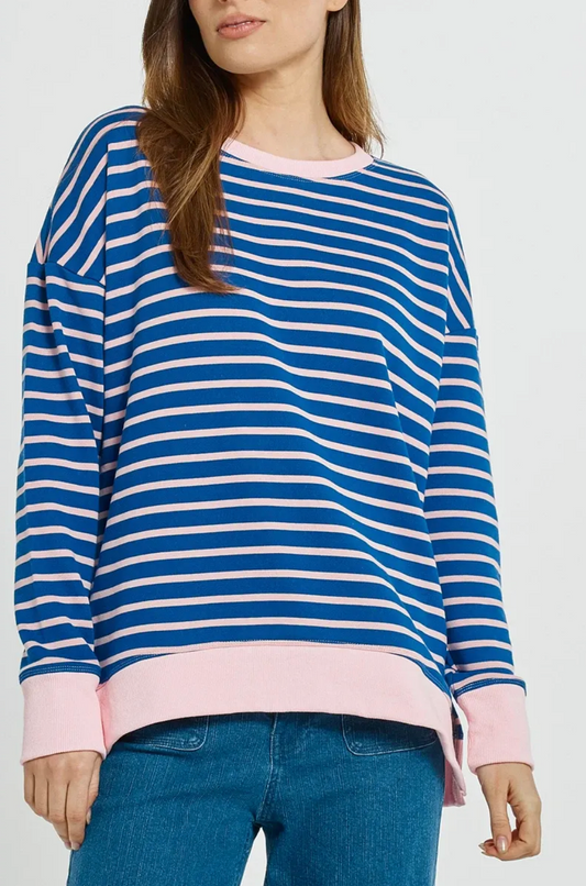 Tide Sweatshirt ~ Blue/Pink Stripe