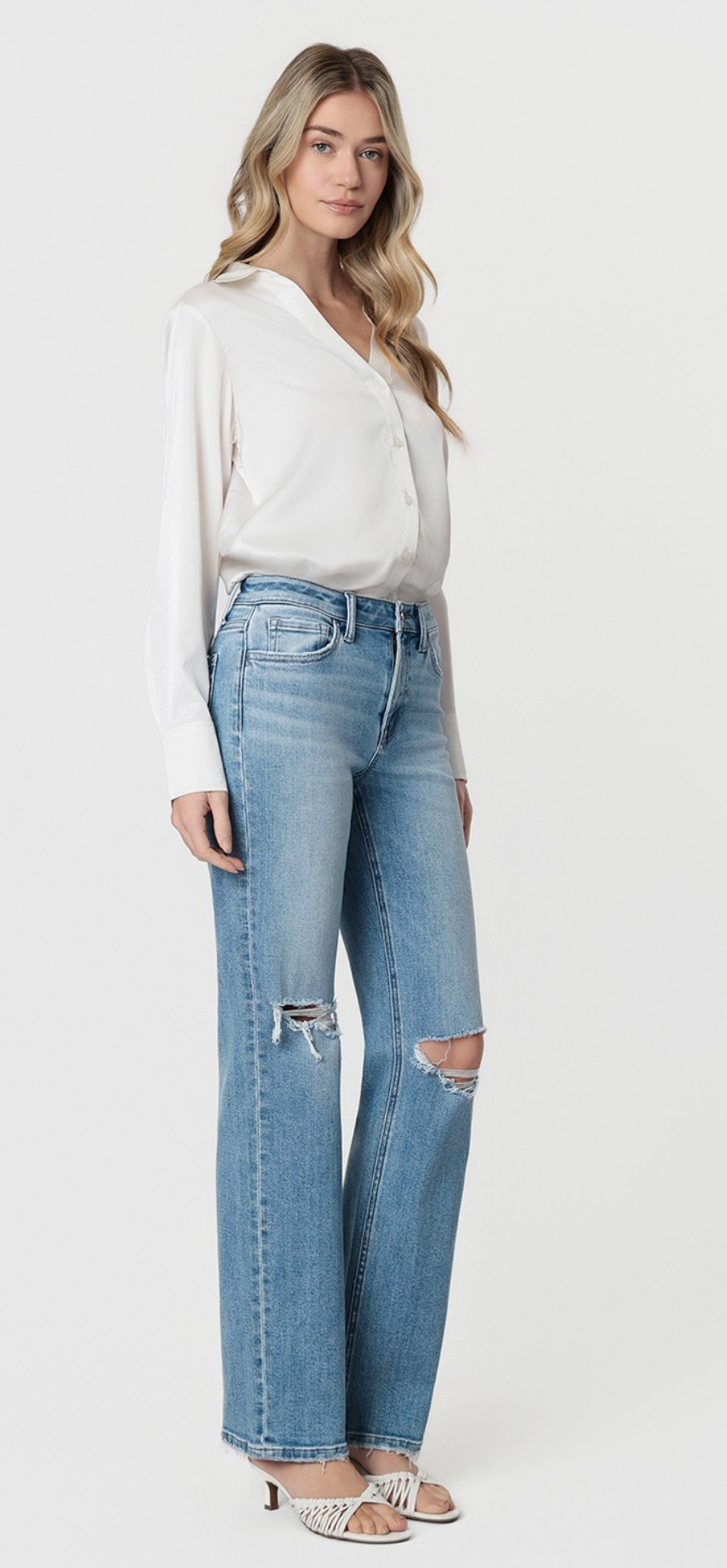 Vera Distressed Slim Wide {Reg & Curve}