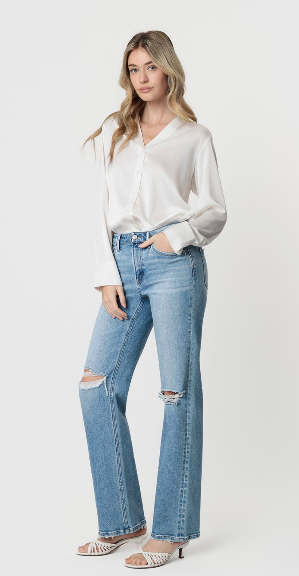 Vera Distressed Slim Wide {Reg & Curve}