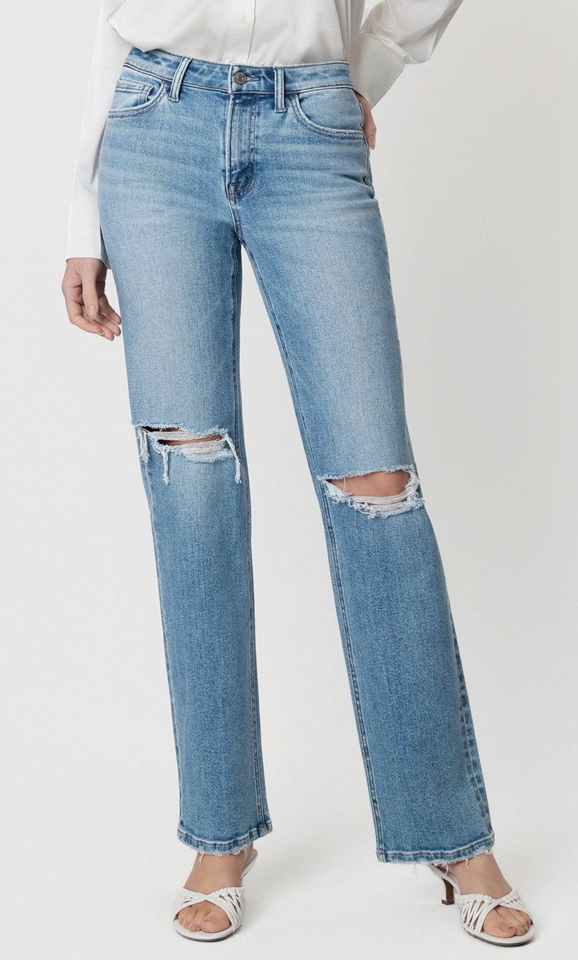 Vera Distressed Slim Wide {Reg & Curve}