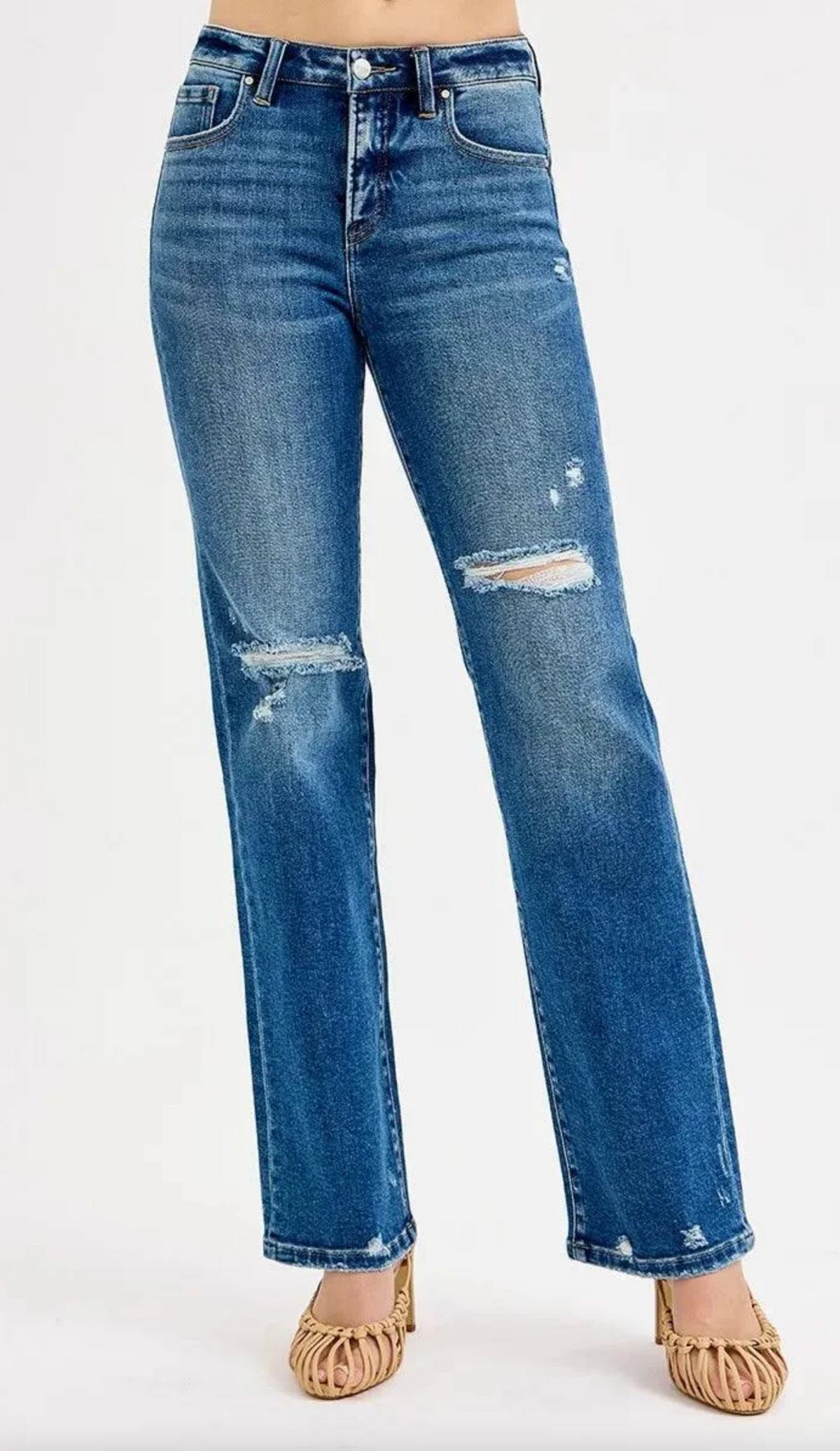 Nina TC Distressed Straight Leg {Reg & Curve}