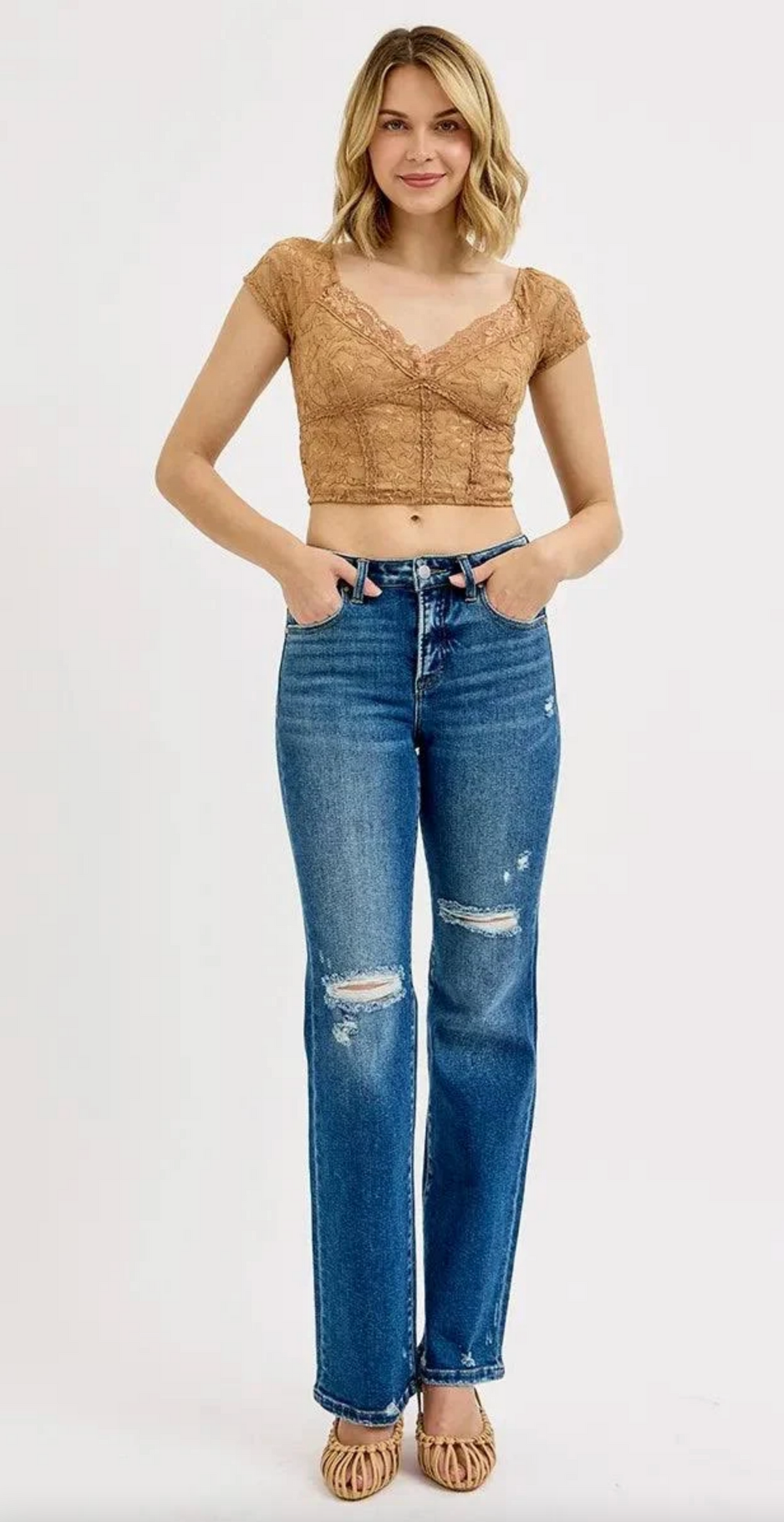 Nina TC Distressed Straight Leg {Reg & Curve}