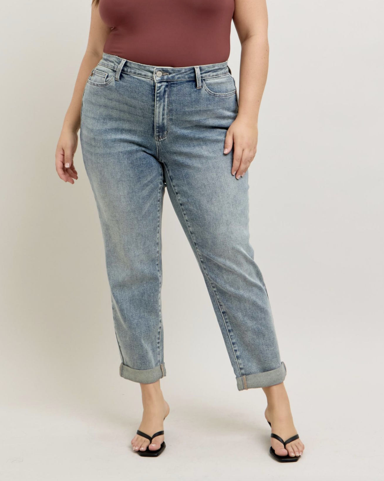 Moraine Double Cuff Boyfriend Jean { Reg & Curve }