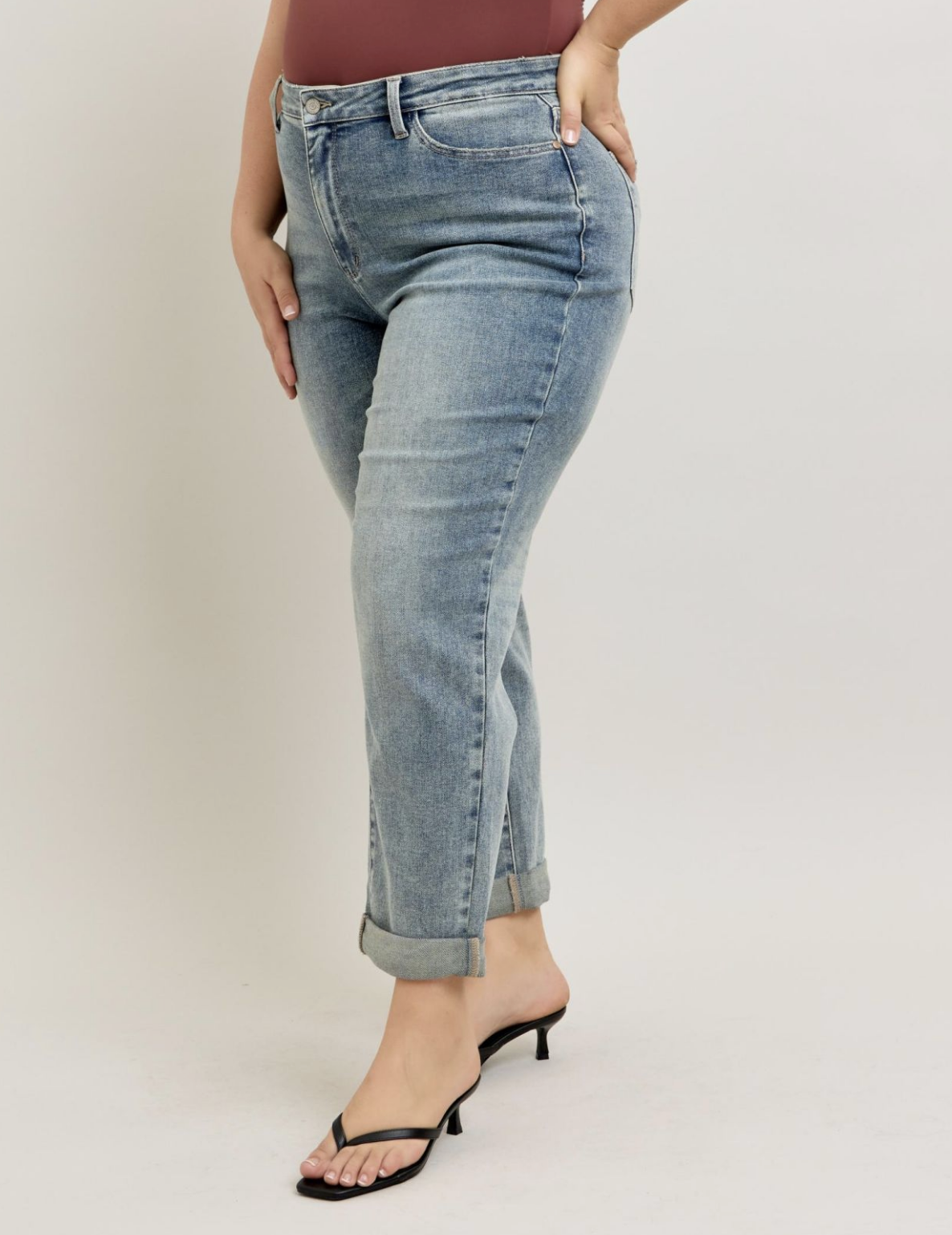 Moraine Double Cuff Boyfriend Jean { Reg & Curve }