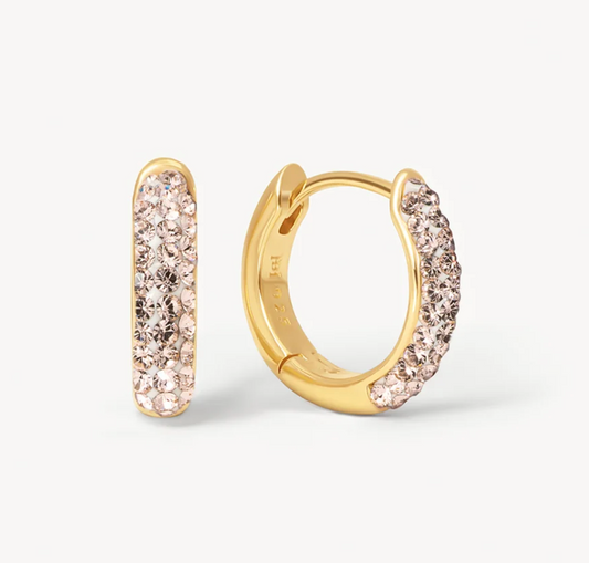 Always On Sparkle Hoop Earrings - Champagne