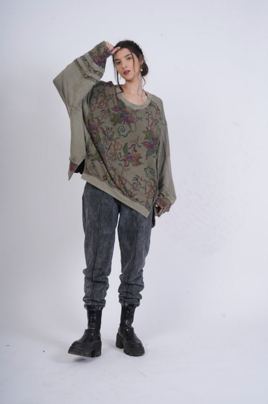 Blake Oversized Top ~ Vintage Green