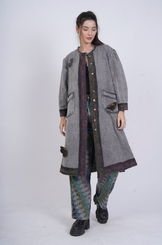 Hanna Car Coat ~ Vintage Blue