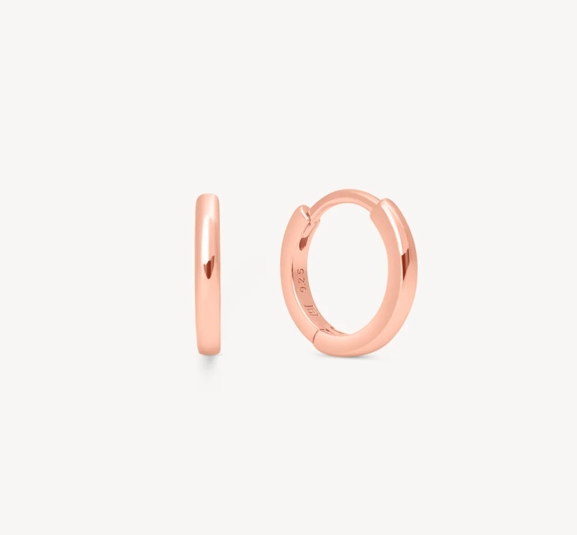 Rose Gold Hoop Earrings - Mini