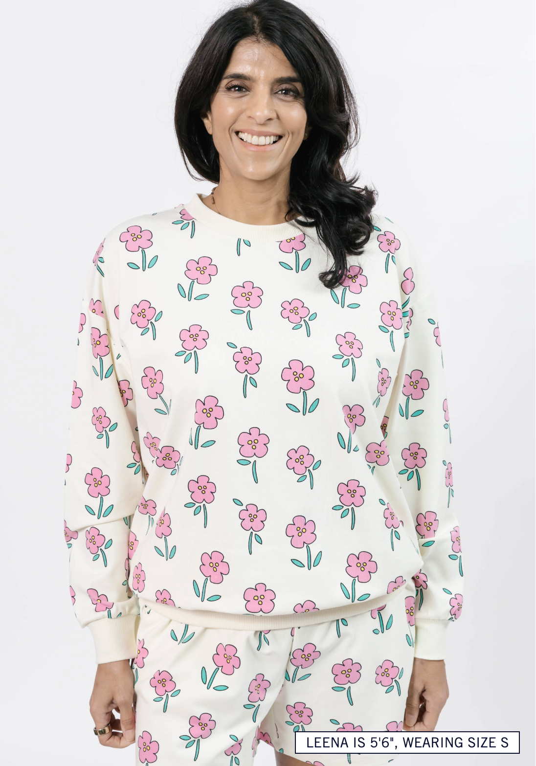 Fresh Floral Hangout Crew ~ Pink Floral