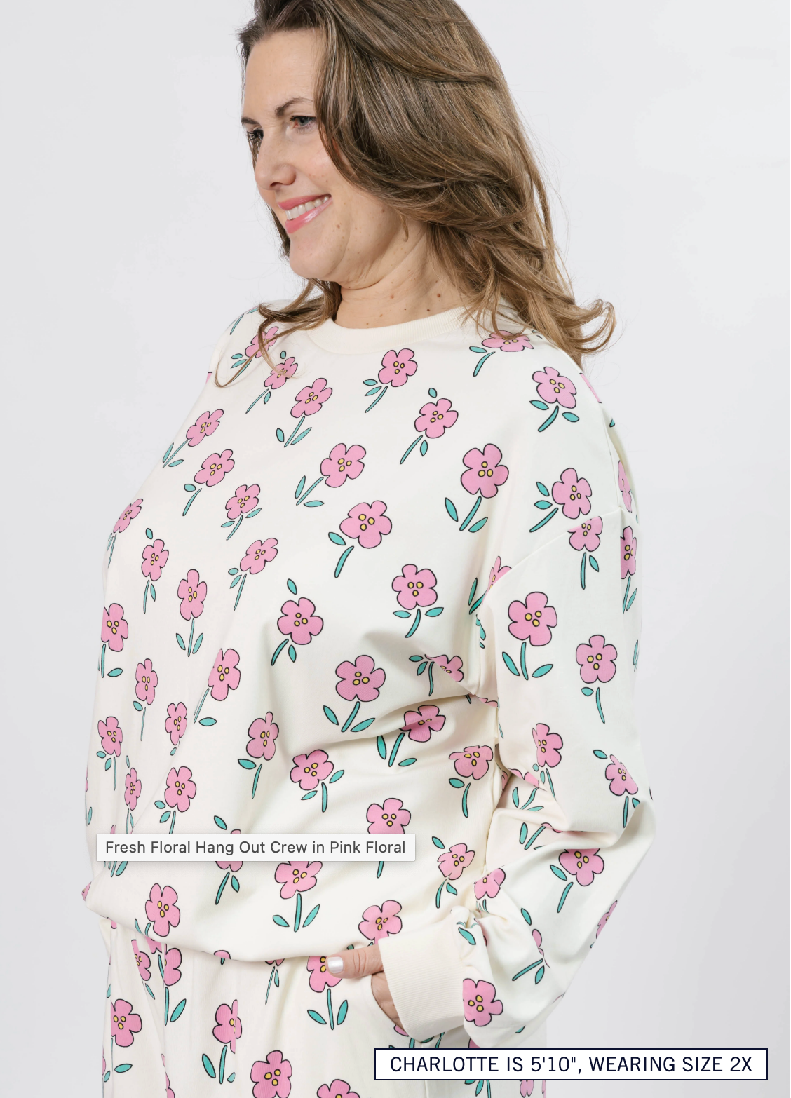 Fresh Floral Hangout Crew ~ Pink Floral