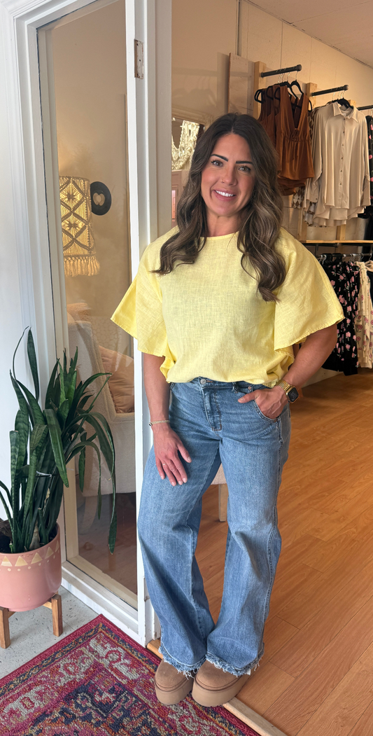 Elsie Woven Top ~ Lemonade