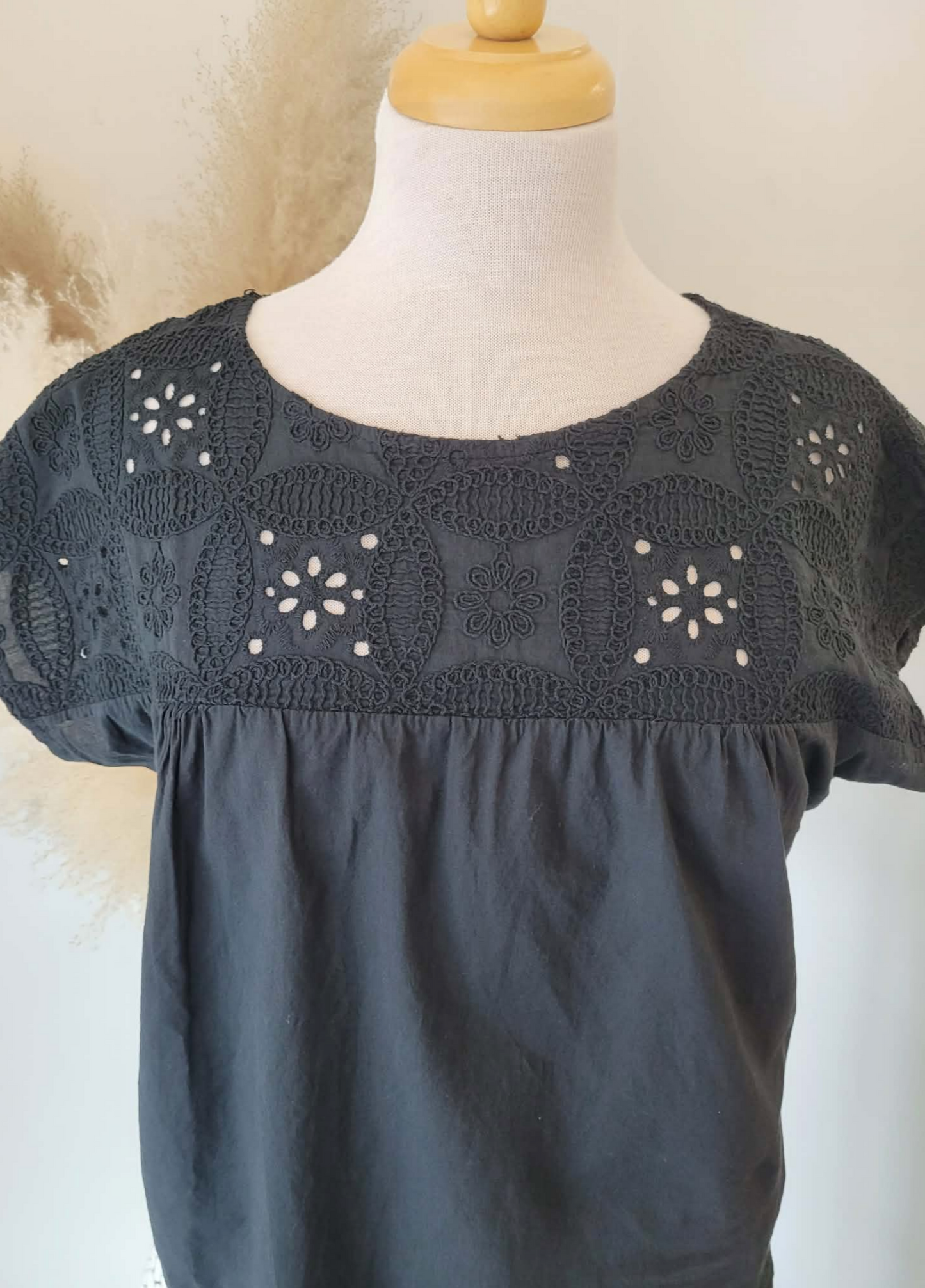Cassie Woven Top ~ Black