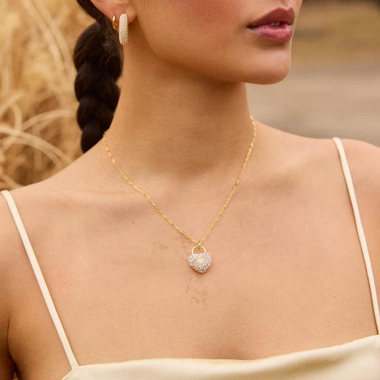 Sea Salt Sparkle Heart Charm Necklace