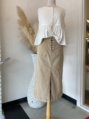 Rider Mini Cord Skirt ~ Tan