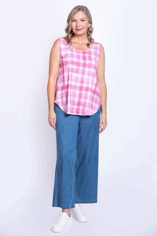 Jimmy Tank ~ Pink Plaid