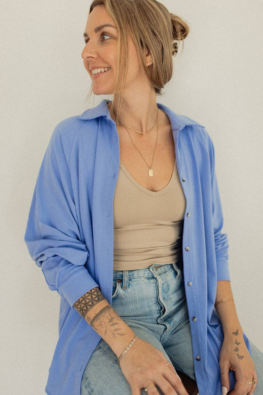 Ladies Button Up: Toasted Almond