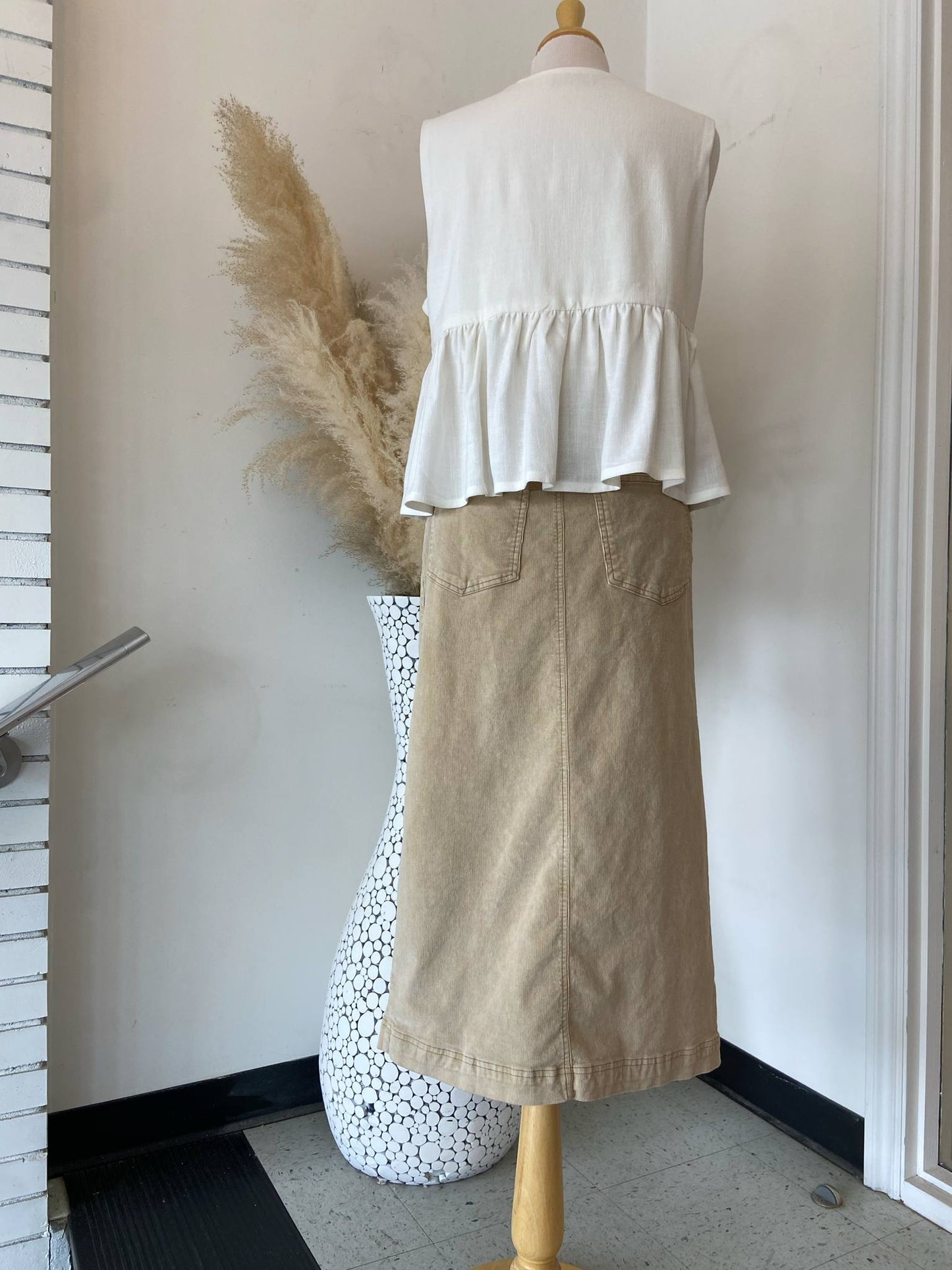 Rider Mini Cord Skirt ~ Tan