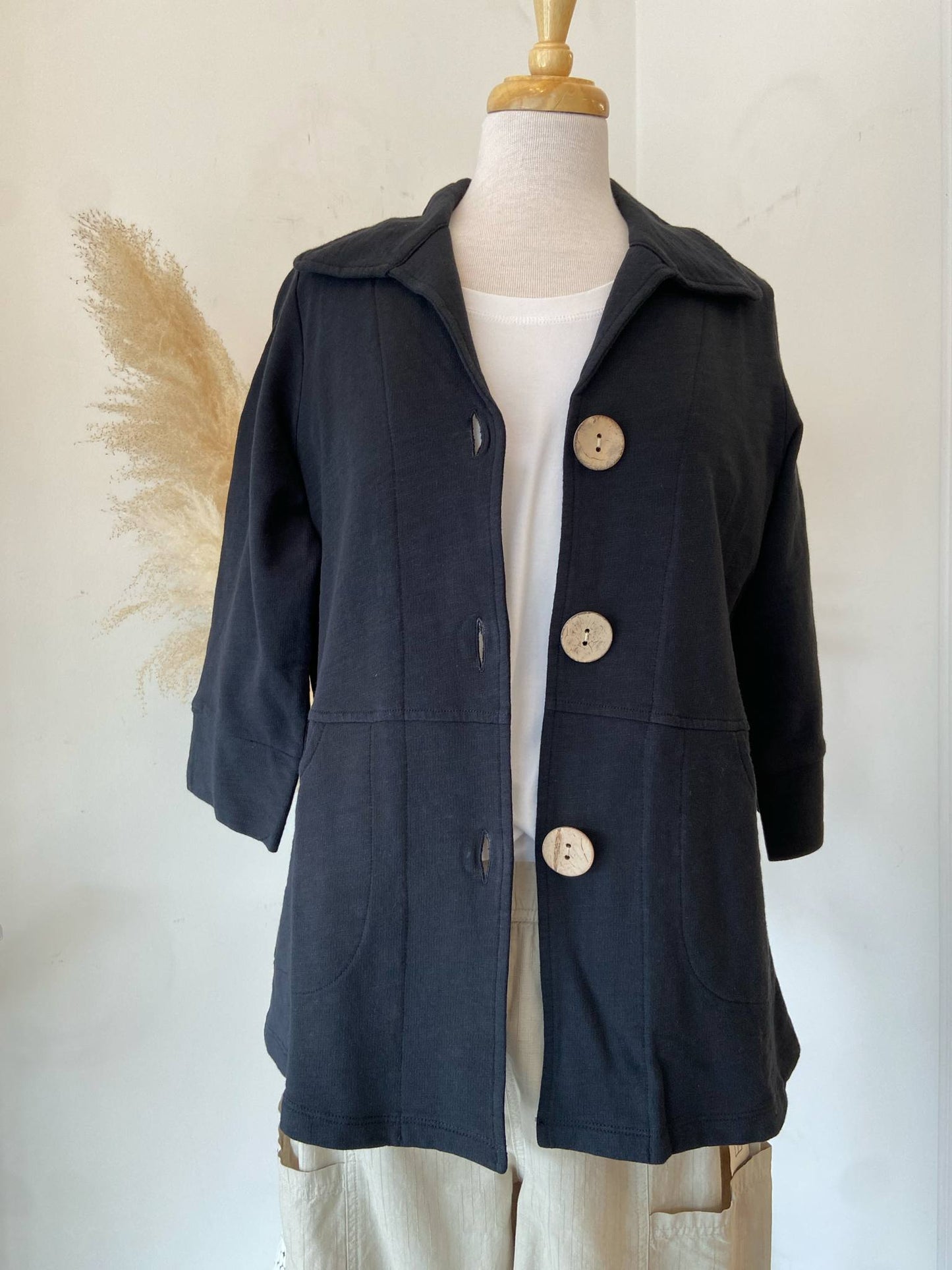 Mena Button Jacket ~ Black