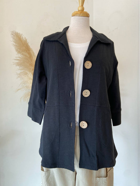 Mena Button Jacket ~ Black