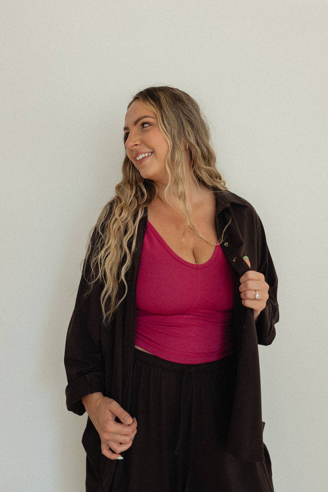 Ladies Button Up: Toasted Almond