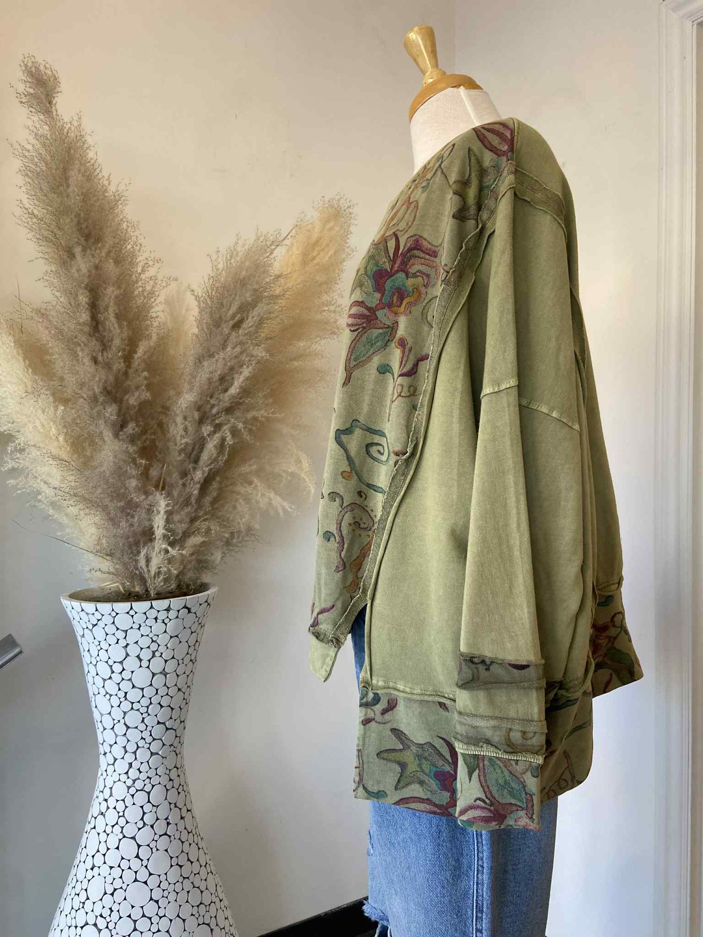 Blake Oversized Top ~ Vintage Green