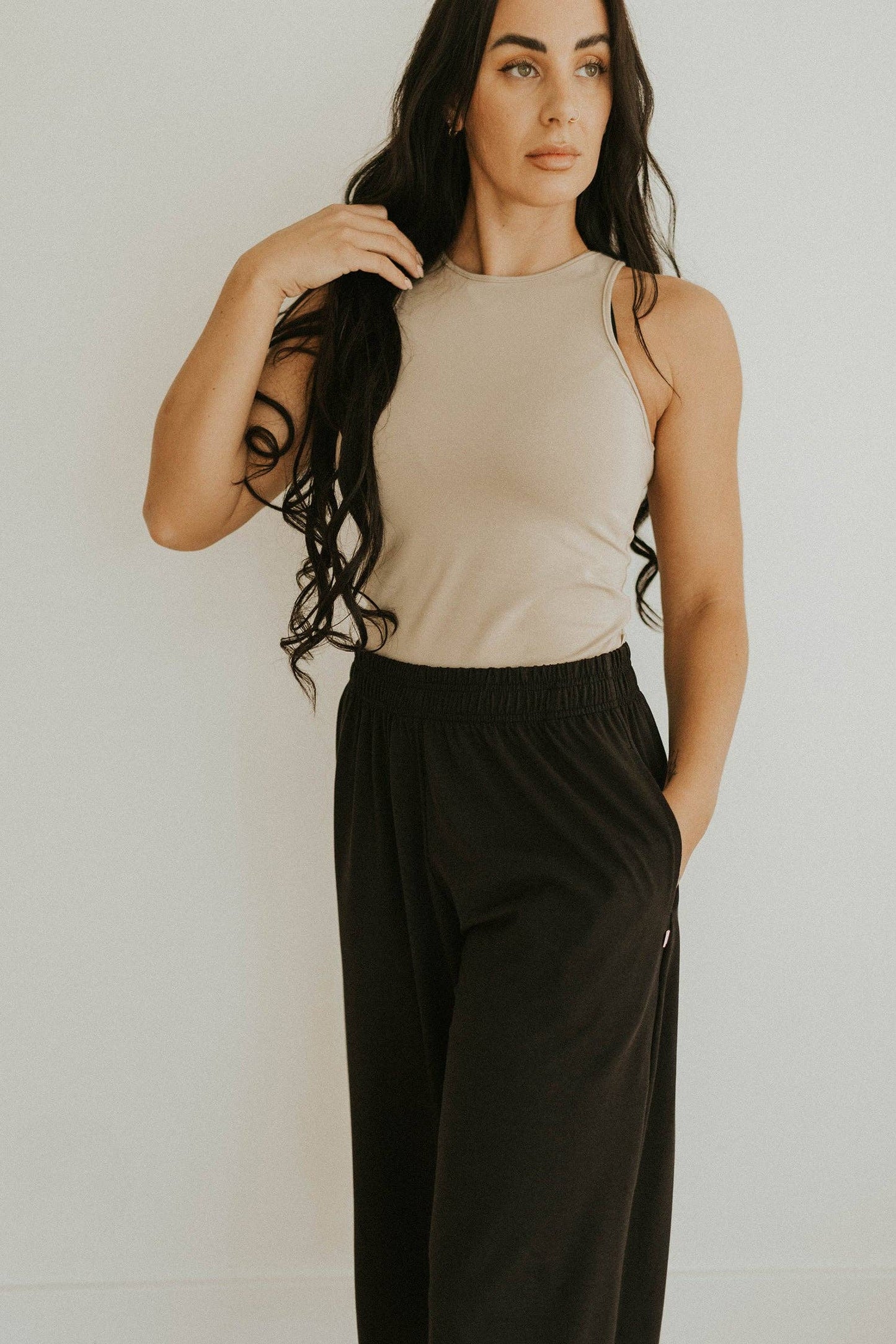 Ladies High Neck Tank: Black
