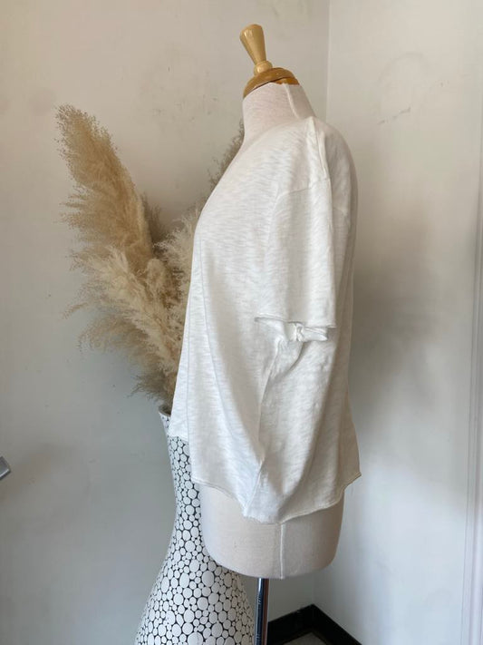 Charlie V Neck Tee ~ White Sand ~ L