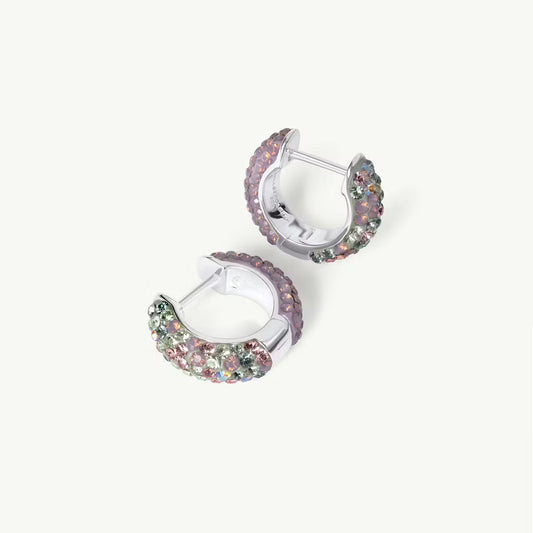 Abalone Reversible Sparkle Hoop Earrings
