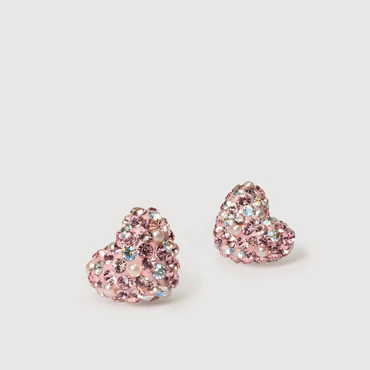Sparkle Heart Stud Earrings