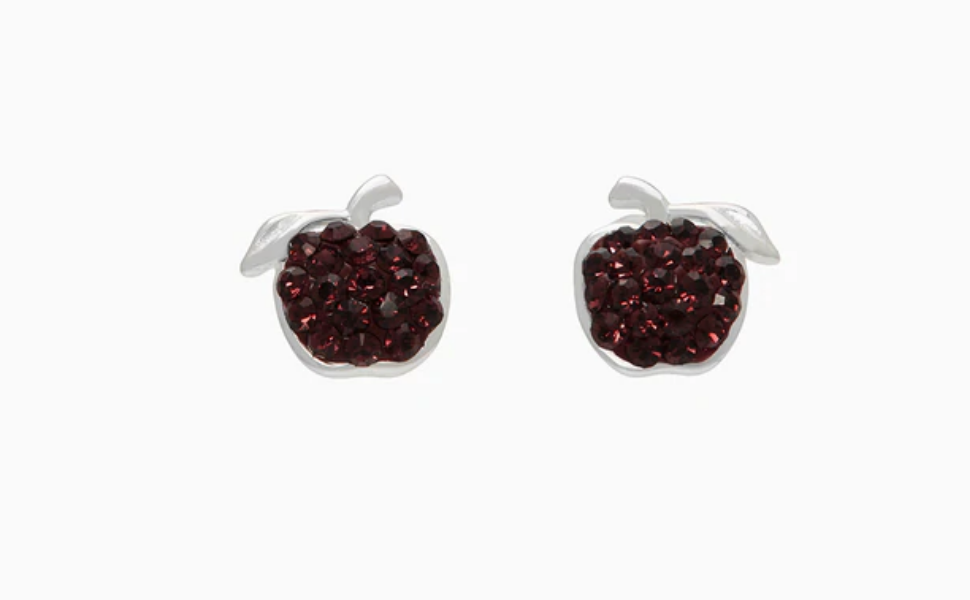 H & B Mini Apple Sparkle Stud Earrings
